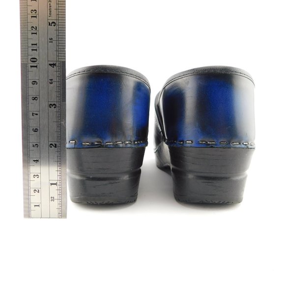 SANITA Blue Swirl Marble Leather Slip-on Comfort Clogs 39 - Picture 5 of 9